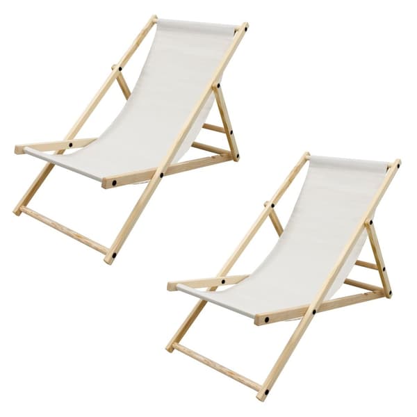 Liggstol fällbar i trä 3 vilolägen upp till 120 kg Beige
