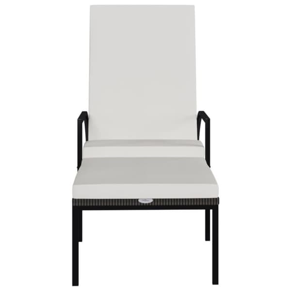 vidaXL Solsäng med fotstöd PE konstrotting brun