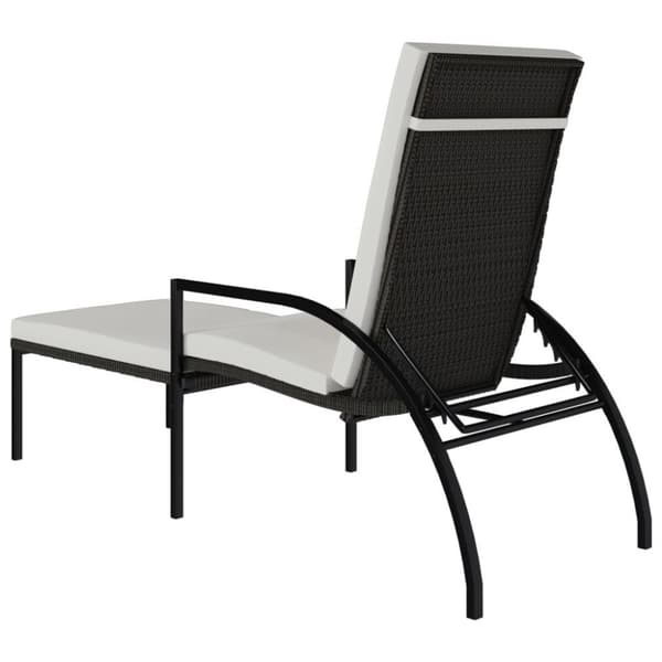 vidaXL liggestole 2 stk. med fodskammel polyrattan brun