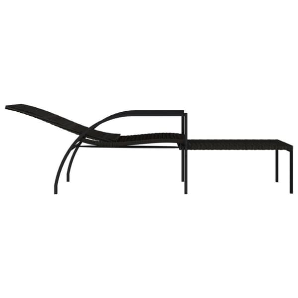 vidaXL liggestole 2 stk. med fodskammel polyrattan brun