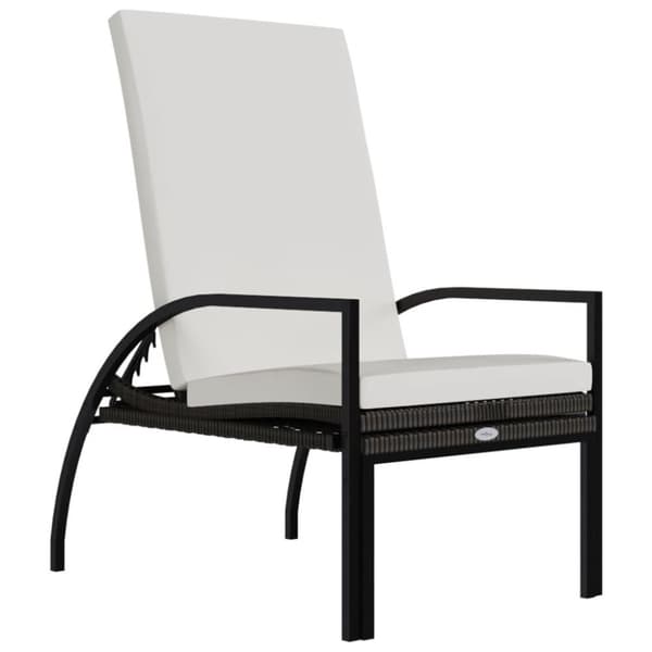 vidaXL liggestole 2 stk. med fodskammel polyrattan brun