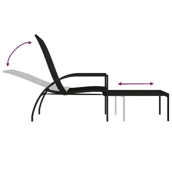 vidaXL liggestole 2 stk. med fodskammel polyrattan brun