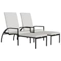 Miniatyrbillede 1 af 11: vidaXL liggestole 2 stk. med fodskammel polyrattan brun