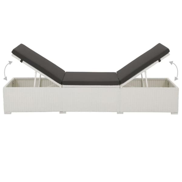 vidaXL liggestol med sort hynde polyrattan hvid