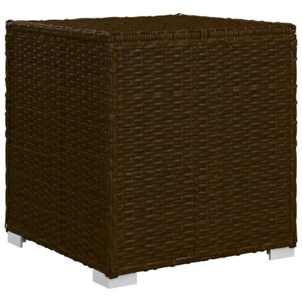 vidaXL Solsäng med dyna & bord konstrotting brun