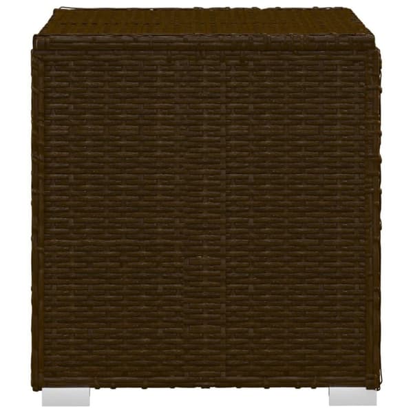 vidaXL liggestol med hynde og tebord polyrattan brun