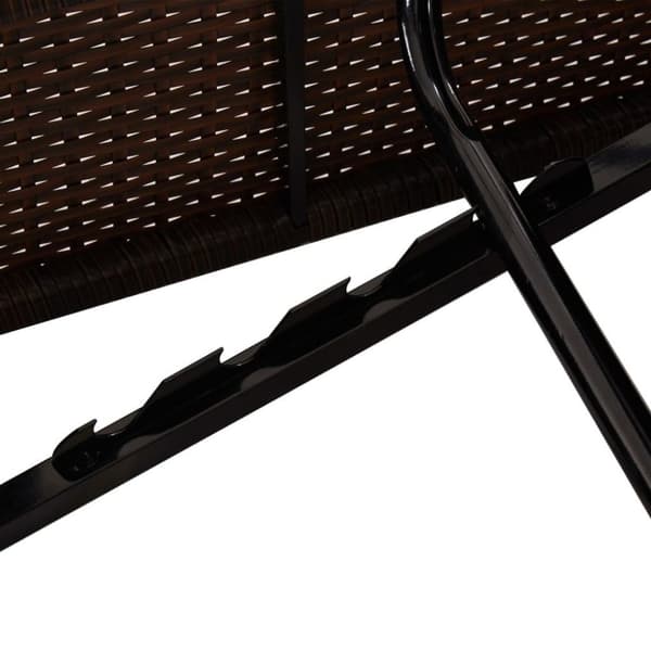 vidaXL liggestol med hynde og tebord polyrattan brun