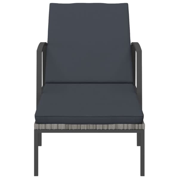 vidaXL liggestol med hynde polyrattan grå