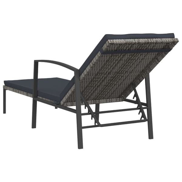 vidaXL liggestol med hynde polyrattan grå