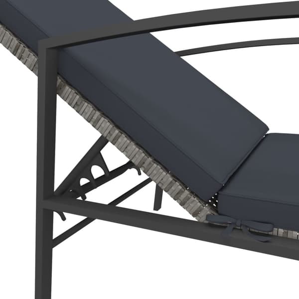 vidaXL liggestol med hynde polyrattan grå