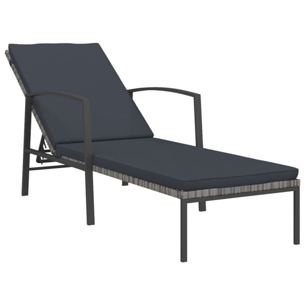 vidaXL liggestol med hynde polyrattan grå