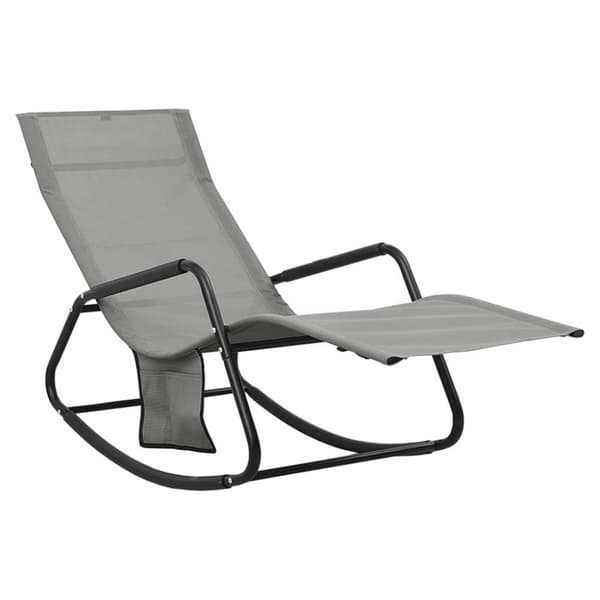 vidaXL Aurinkotuoli teräs ja textilene harmaa