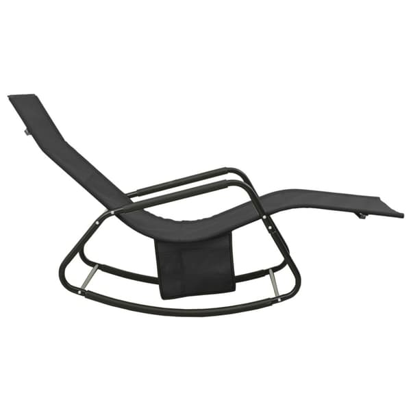 vidaXL Solsäng stål och textilene svart