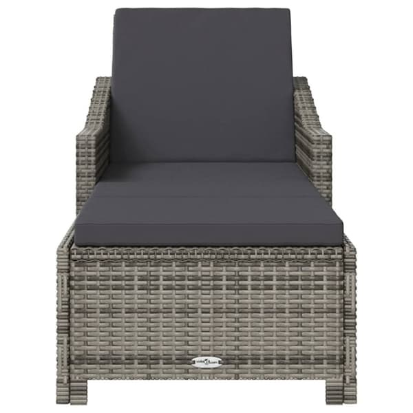 vidaXL liggestol med mørkegrå hynde polyrattan grå