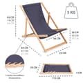 Miniatyrbillede 3 af 6: Liggestol foldbar lavet af træ - klapstol foldbar liggestol solstol strandstol træ klapstol solstol havestole grå 1 stk