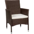 Miniatyrbillede 4 af 8: 2 polyrattan havestole + hynder med 2 sæt betræk - brun/beige