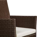 Miniatyrbillede 5 af 8: 2 polyrattan havestole + hynder med 2 sæt betræk - brun/beige