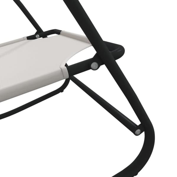 vidaXL Gyngende solsenger 2 stk kremhvit stål og textilene