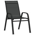 Miniatyrbilde 3 av 6: vidaXL Stablebare hagestoler 6 stk svart textilene-stoff
