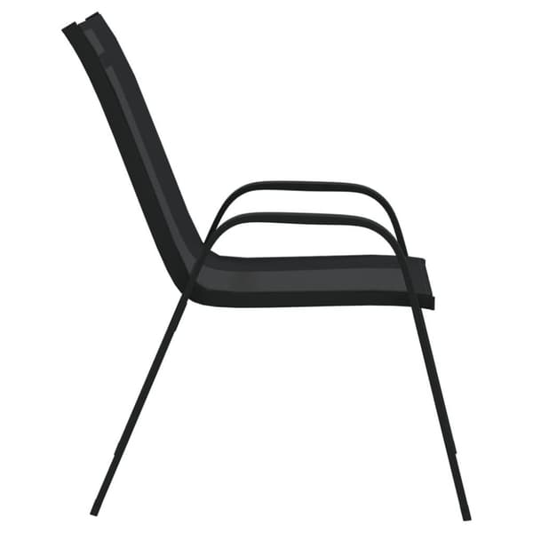 vidaXL Stablebare hagestoler 6 stk svart textilene-stoff