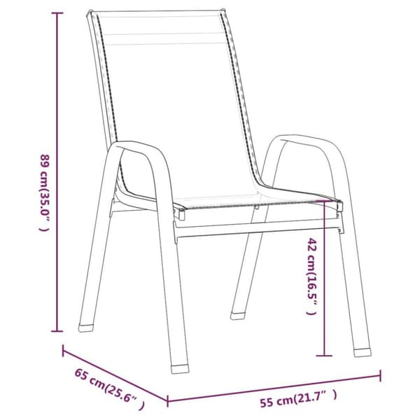 vidaXL Stablebare hagestoler 6 stk svart textilene-stoff