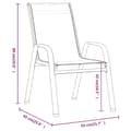 Miniatyrbilde 5 av 6: vidaXL Stablebare hagestoler 6 stk svart textilene-stoff