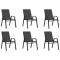 Miniatyrbilde 1 av 6: vidaXL Stablebare hagestoler 6 stk svart textilene-stoff