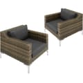 Miniatyrbild 11 av 11: Modulärt loungeset Villanova Aluminiumset 5 2-sits - Antracitgrå melerad
