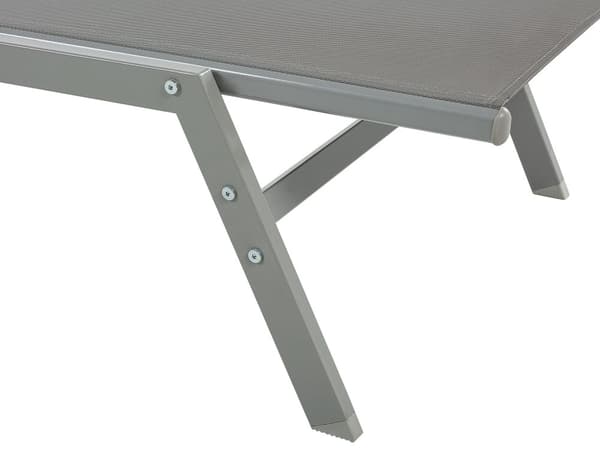 Aurinkotuoli harmaa 63 x 94 x 154 cm teräs tekstiili säädettävä UV-kestävä