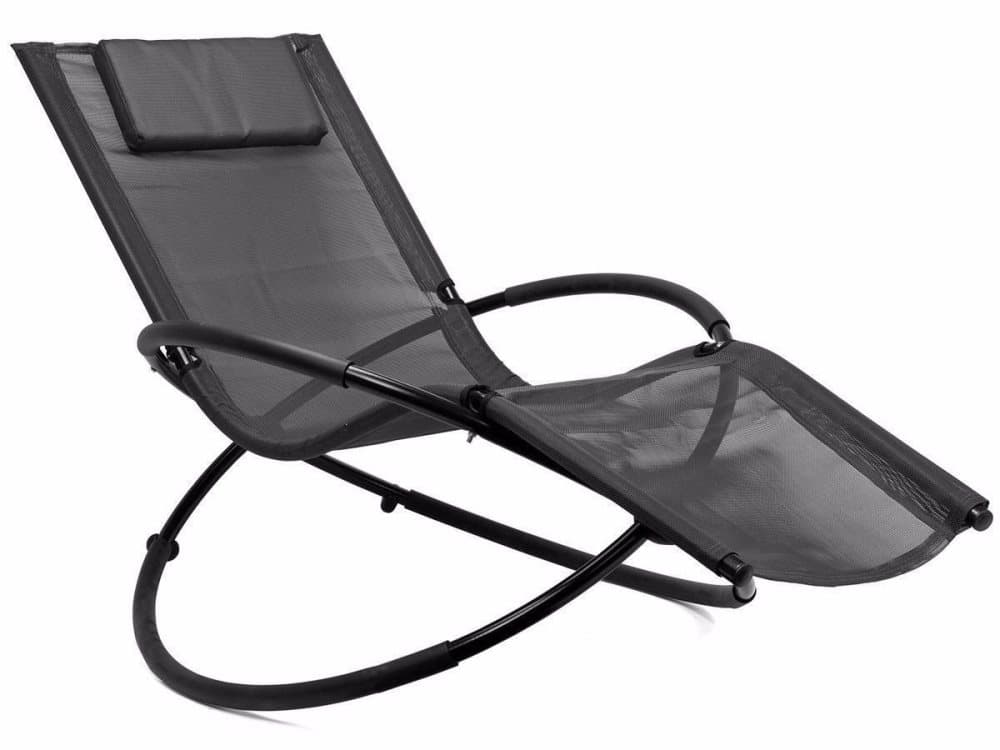 Gungstol trädgård - solstol - 152x77x88 cm - antracit