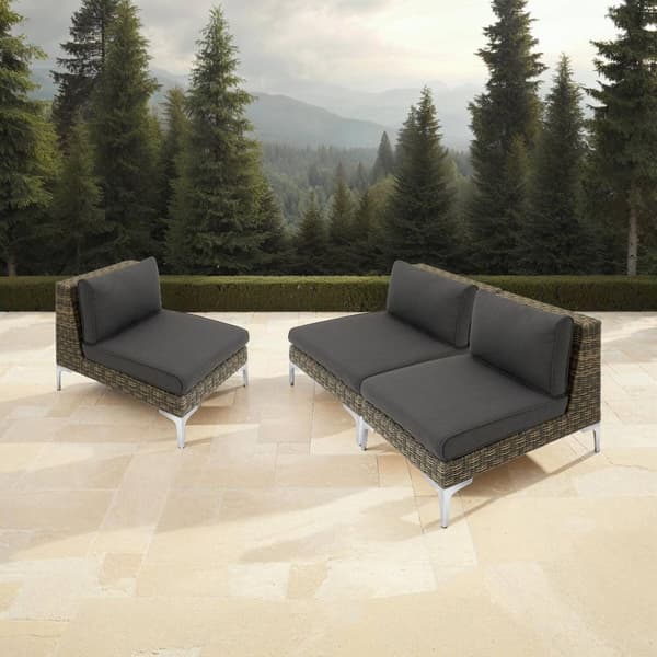 Modulärt loungeset Villanova Aluminiumset 4 3-sits - Antracitgrå melerad