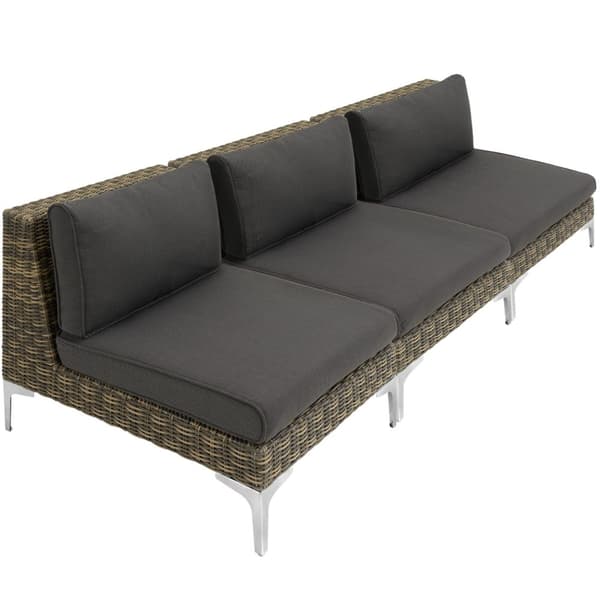 Modulärt loungeset Villanova Aluminiumset 4 3-sits - Antracitgrå melerad