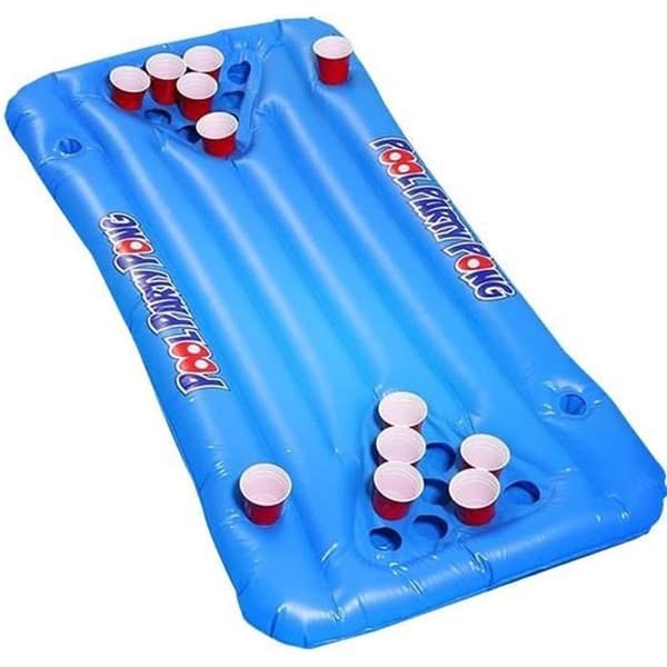 Beer Pong Pool Game - Uppblåsbar Drinking Pool Game Madrass * Material: Miljövänlig PVC * Mått: 145 x 11