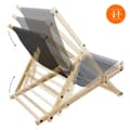 Pikkukuva 4 / 8: Lepotuoli kokoontaitettava puinen 3 makuuasentoa 120 kg:n painoon asti Antrasiittinen