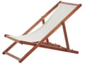 Miniatyrbilde 5 av 10: Solseng Beige Mørkt akasietre Polyester Sammenleggbar Strandstol Hage Moderne