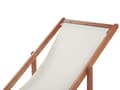 Miniatyrbilde 7 av 10: Solseng Beige Mørkt akasietre Polyester Sammenleggbar Strandstol Hage Moderne