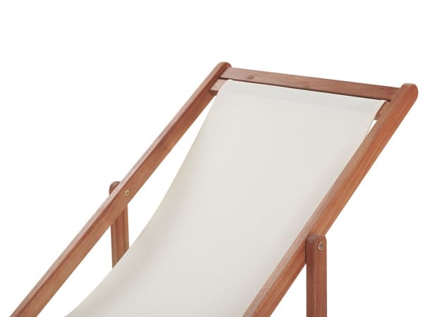Solseng Beige Mørkt akasietre Polyester Sammenleggbar Strandstol Hage Moderne