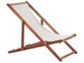 Miniatyrbilde 1 av 10: Solseng Beige Mørkt akasietre Polyester Sammenleggbar Strandstol Hage Moderne