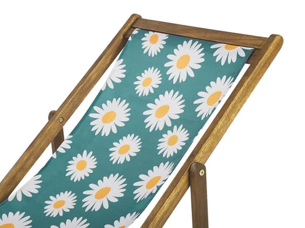 Sett med 2 Hagestoler Akasietre røde blomster Stoff Hengekøye Sete Tilbakelent Sammenleggbar Solseng