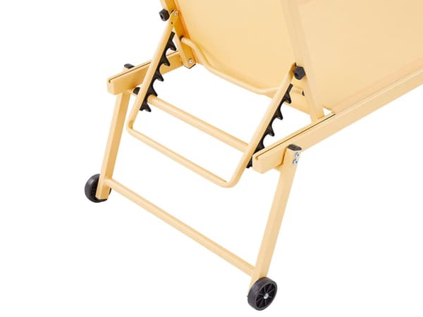 Hage Solseng Aluminiumsramme 198 x 61 cm Justerbar Tilbakelent Ryggstøtte med hjul Uteplass