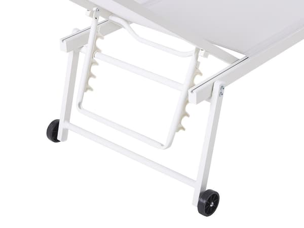 Hage Solseng Hvit Syntetisk Sete Aluminiumsramme 198 x 61 cm Justerbar Ryggstøtte