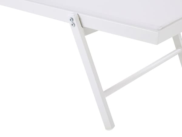 Hage Solseng Hvit Syntetisk Sete Aluminiumsramme 198 x 61 cm Justerbar Ryggstøtte