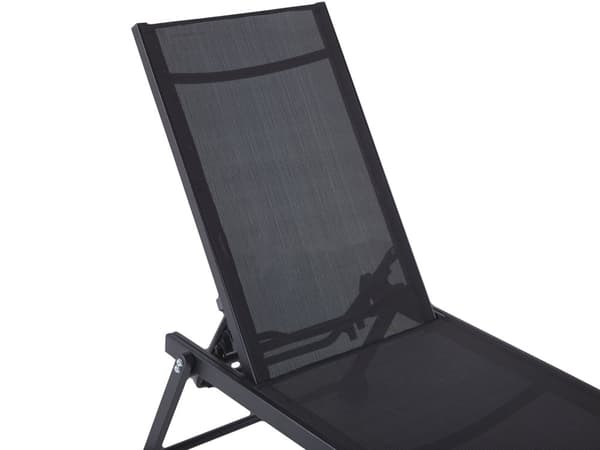 Hage Solseng Svart Syntetisk Sete Aluminiumsramme 198 x 61 cm Justerbar