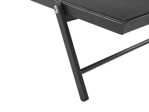 Hage Solseng Svart Syntetisk Sete Aluminiumsramme 198 x 61 cm Justerbar