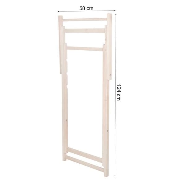 Trädgårdsbädd - SPRINGOS - Fällbar liggsoffa - Bokträ - 120 kg - Blå-Vit