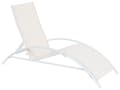 Miniatyrbillede 5 af 10: Liggestol Beige Hvid Stål Tekstil Solstol med Justerbar Ryglæn og Foldbar Nem Opbevaring Moderne Design Terrasse Tilbehør Have Nonwood