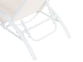 Miniatyrbillede 8 af 10: Liggestol Beige Hvid Stål Tekstil Solstol med Justerbar Ryglæn og Foldbar Nem Opbevaring Moderne Design Terrasse Tilbehør Have Nonwood