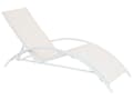 Miniatyrbillede 1 af 10: Liggestol Beige Hvid Stål Tekstil Solstol med Justerbar Ryglæn og Foldbar Nem Opbevaring Moderne Design Terrasse Tilbehør Have Nonwood