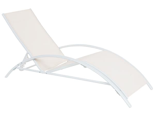 Aurinkotuoli beige valkoinen 157 x 90 x 60 cm teräs tekstiilikuitu säädettävä kokoontaitettava