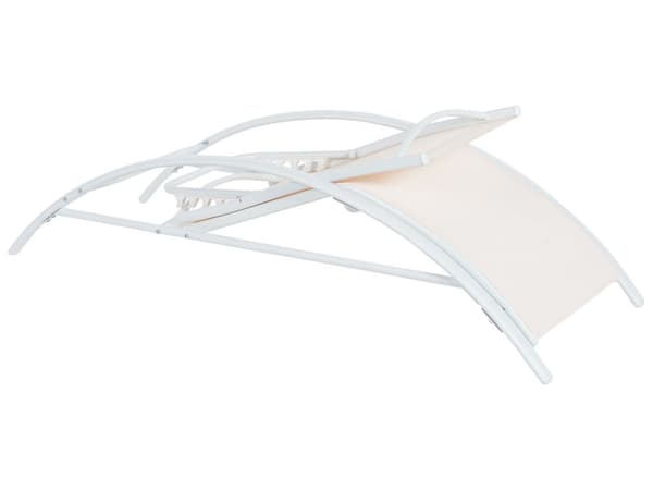 Solseng Beige Hvit Stål Tekstil 157 x 90 x 60 cm Justerbar rygg Sammenleggbar Moderne Hage Balkong Utemøbler